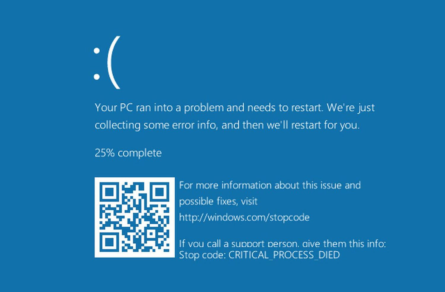 Stop code Blue screen of death stoppfel